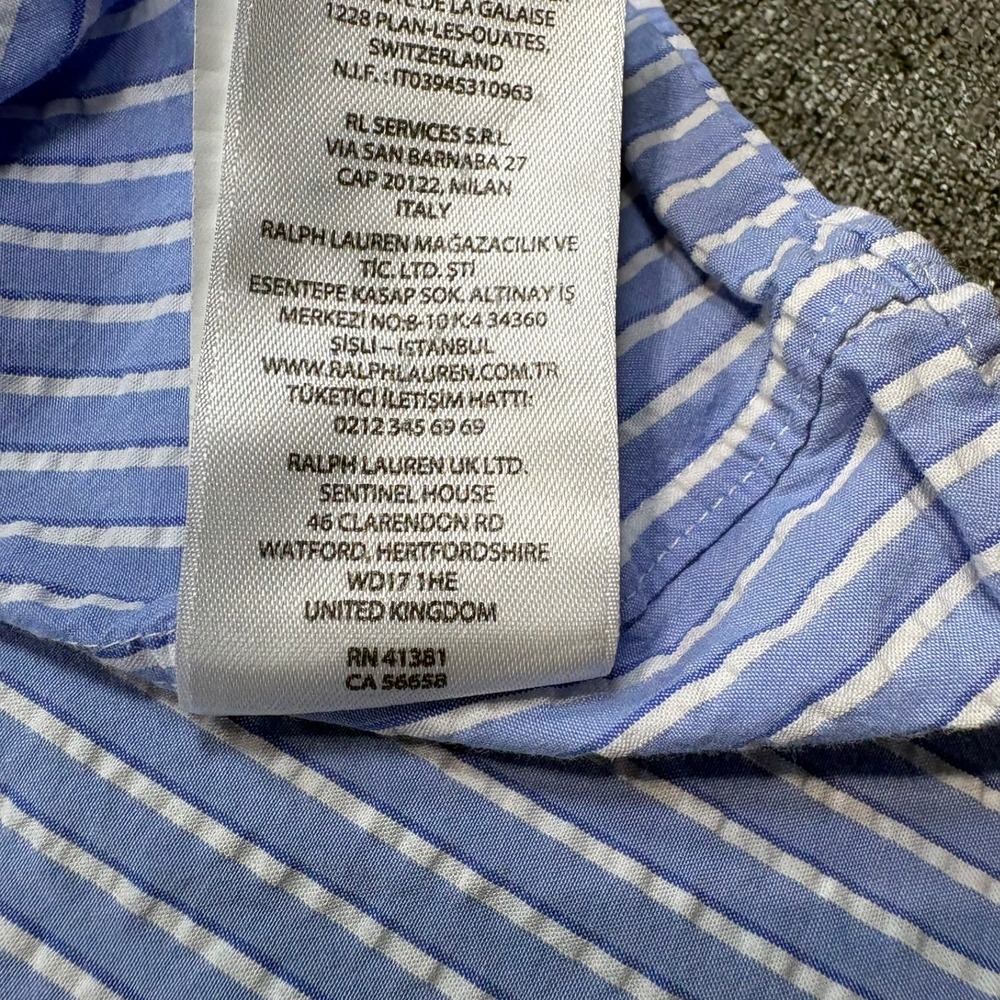 Polo Ralph Lauren Button Down Shirt Mens 3XB Blue White Striped Untucked Fit - Picture 8 of 10